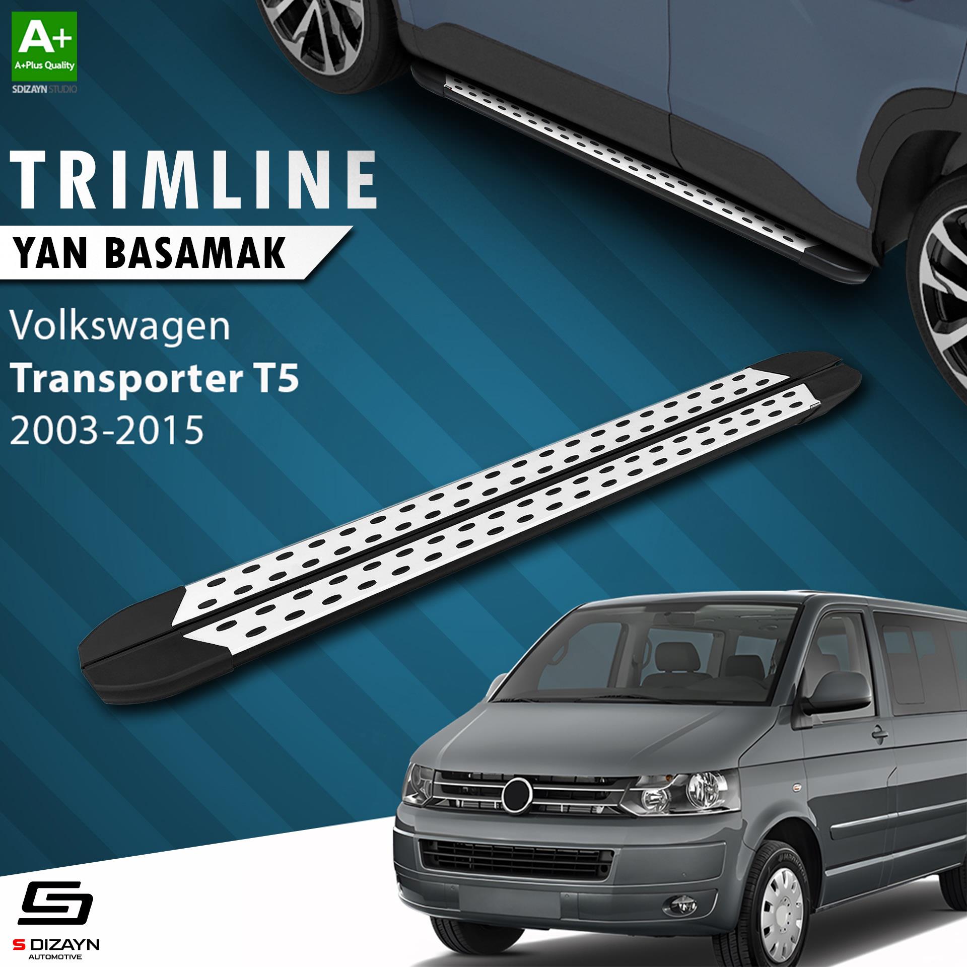 S-Dizayn VW Transporter T5 Kısa Şase TrimLine Gri Yan Basamak 215 Cm 2003-2015