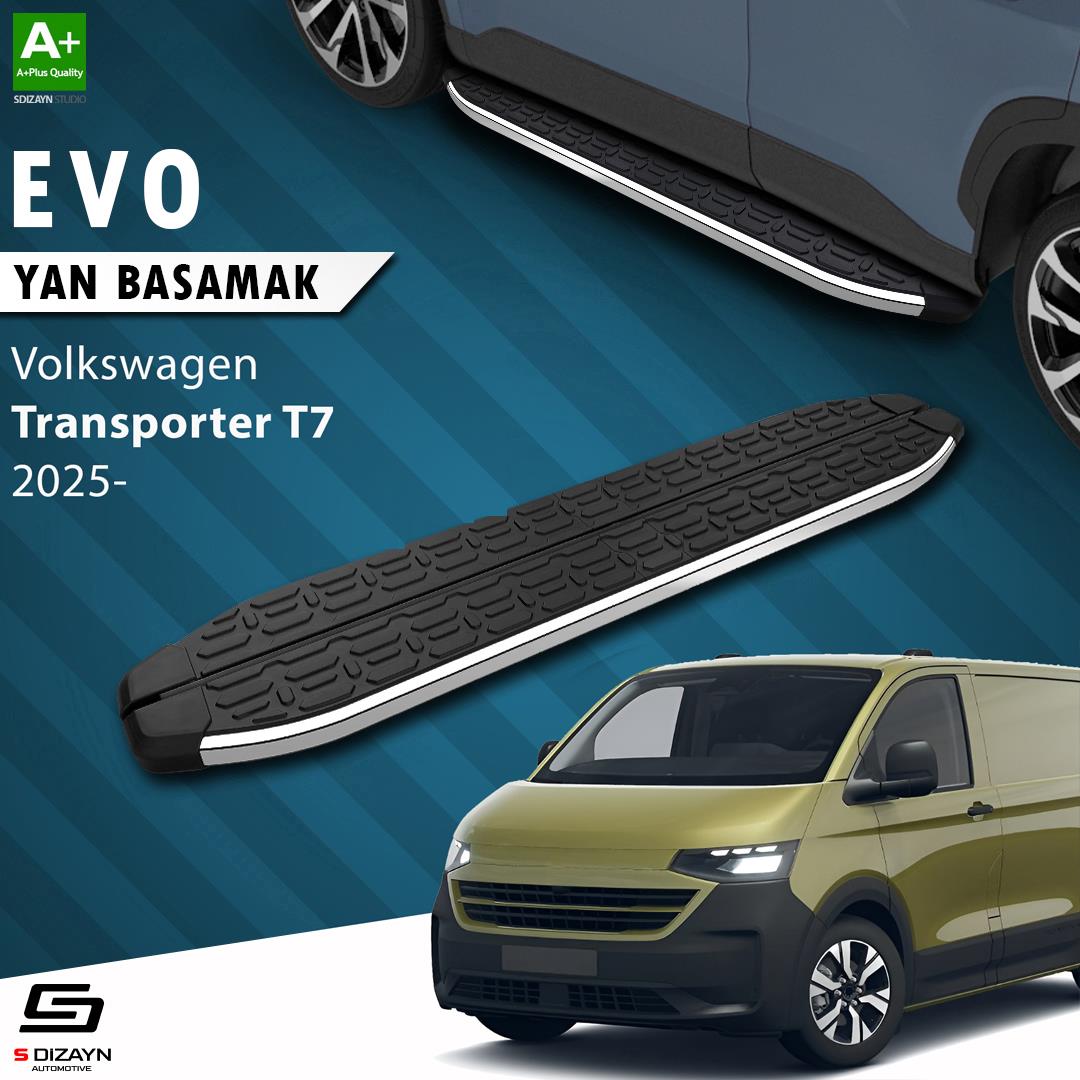 VW Transporter T7 Kısa Şase Evo Krom Yan Basamak 223 Cm 2024 Üzeri A+ Kalite