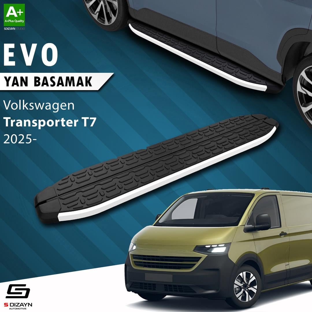 VW Transporter T7 Kısa Şase Evo Aluminyum Yan Basamak 223 Cm 2024 Üzeri A+ Kalite