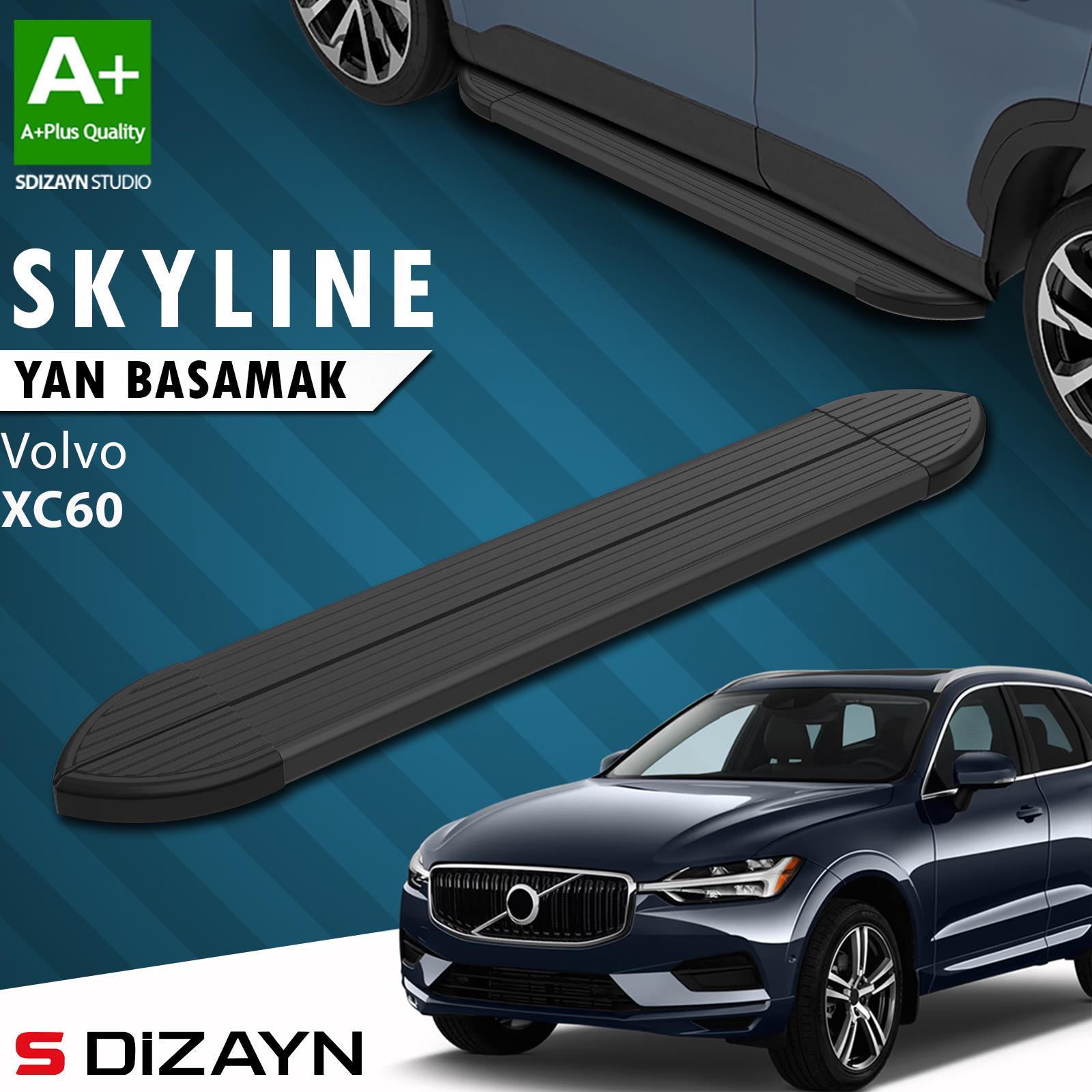 Volvo Xc60 2 Skyline Siyah Yan Basamak 193 Cm 2017-2023 A+ Kalite