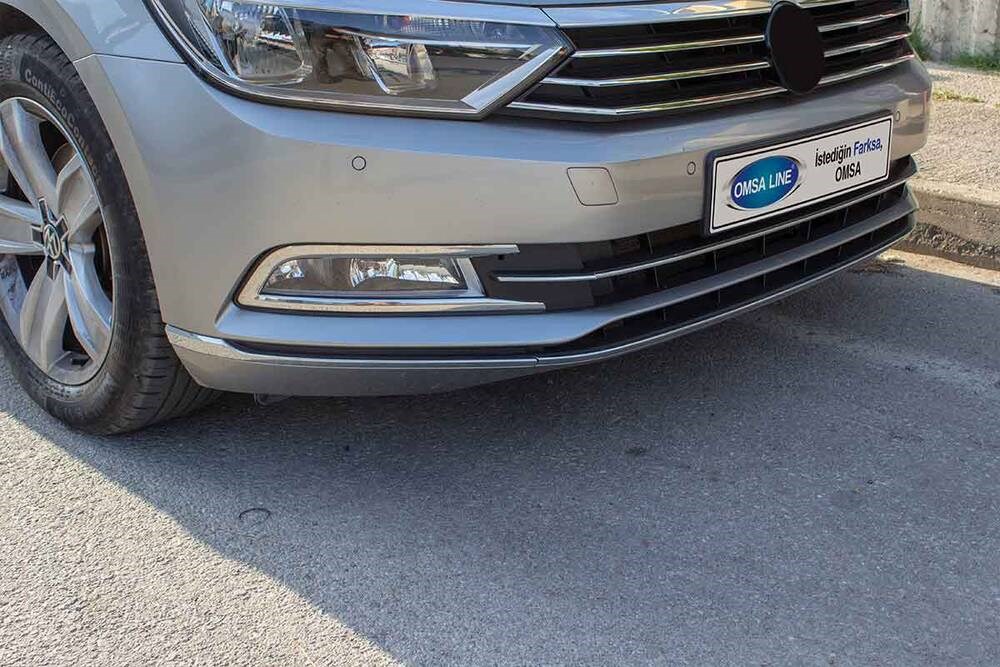 OMSA VW Passat B8 Krom Ön Tampon Çıtası 3 Parça 2015-2019 Arası