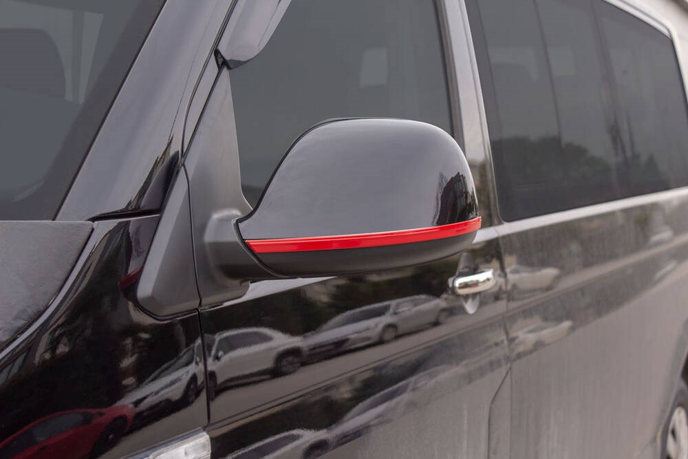 OMSA VW T6 Transporter Kırmızı Krom Ayna Çıtası 2 Parça 2015-2019 Arası