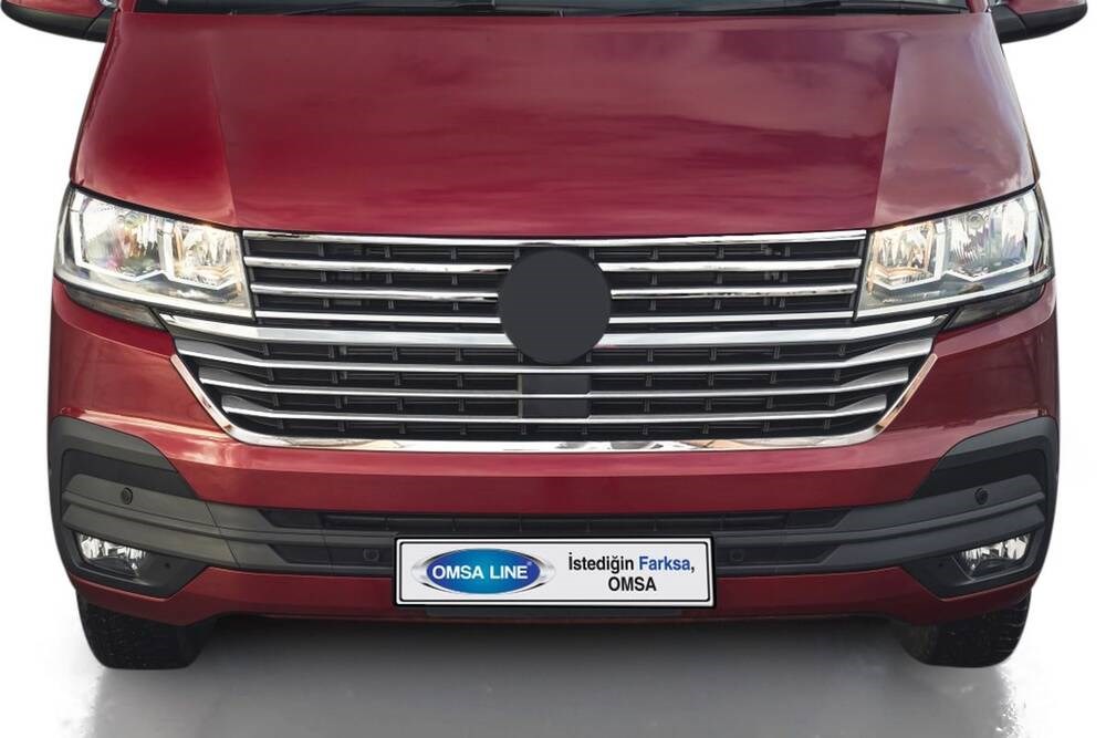 OMSA VW T6.1 Caravelle Krom Ön Panjur Alt Çıtası 5 Parça 2020-2023 Arası