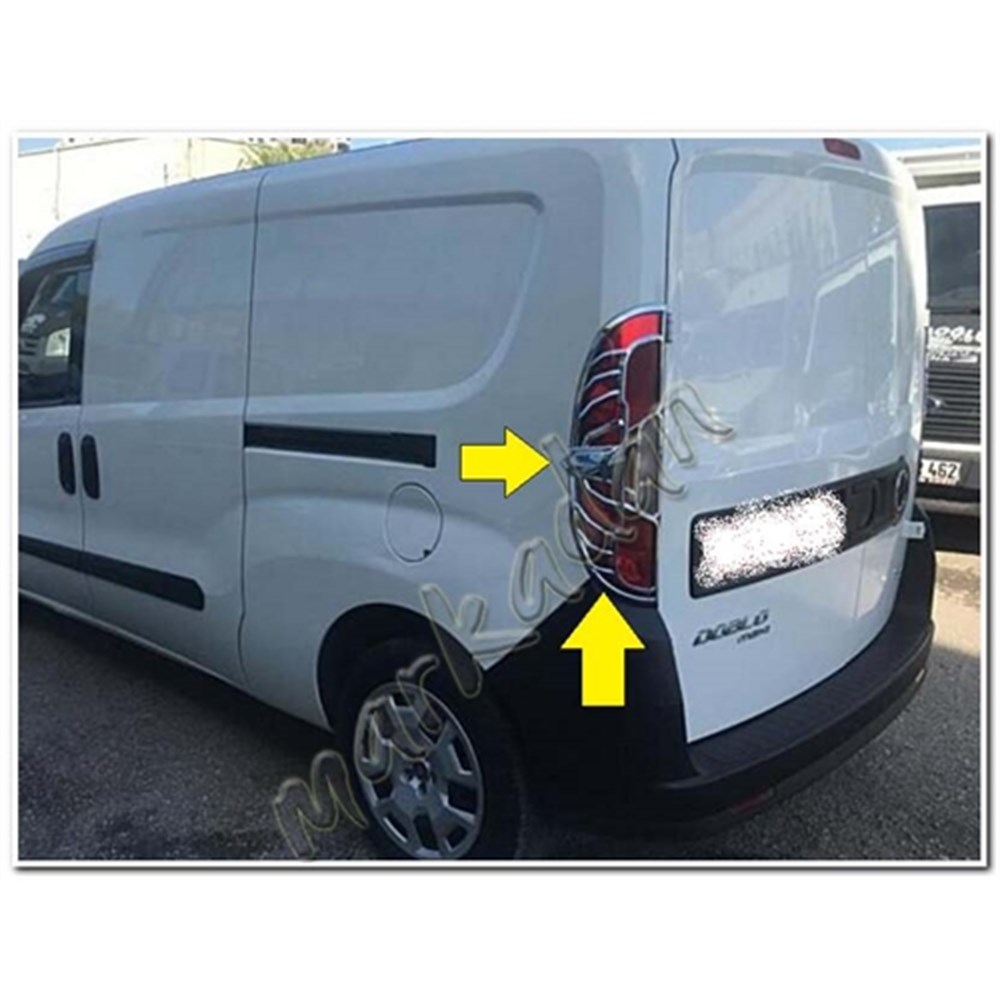 WOC Chrome Fiat Doblo Krom Stop Çerçevesi 2015-2023 2 Parça Abs Krom