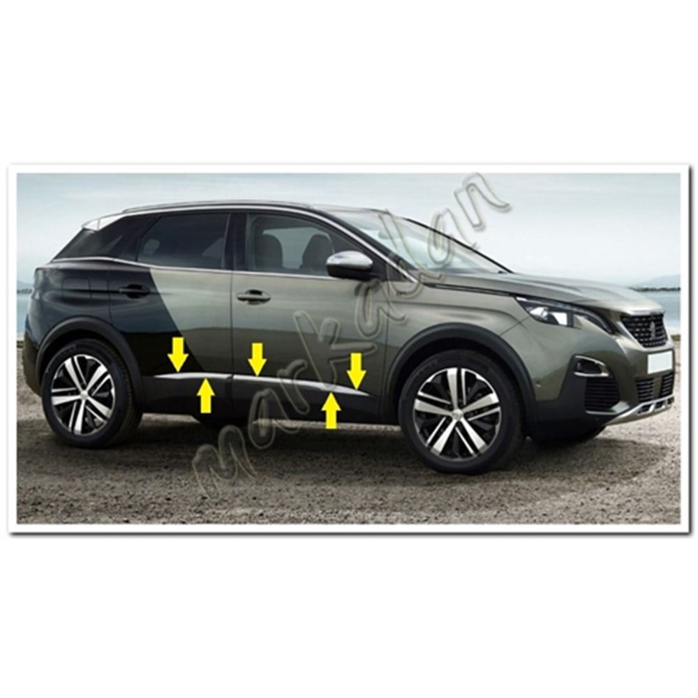 WOC Chrome Peugeot 3008 Krom Yan Kapı Çıtası 2016-2024 4 Parça Paslanmaz Çelik