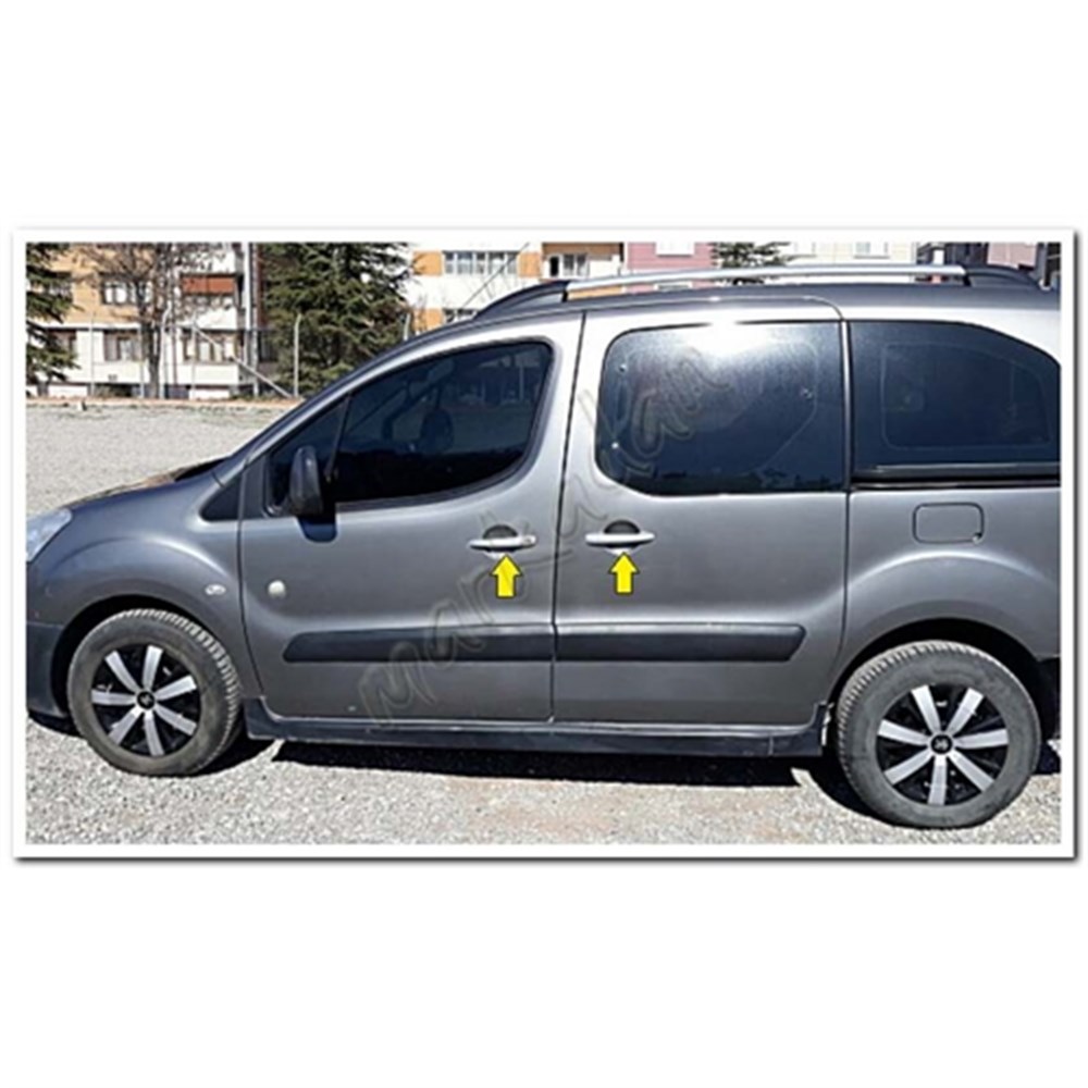 WOC Chrome Peugeot Partner Tepee Krom Kapı Kolu 2008-2018 4 Kapı Paslanmaz Çelik