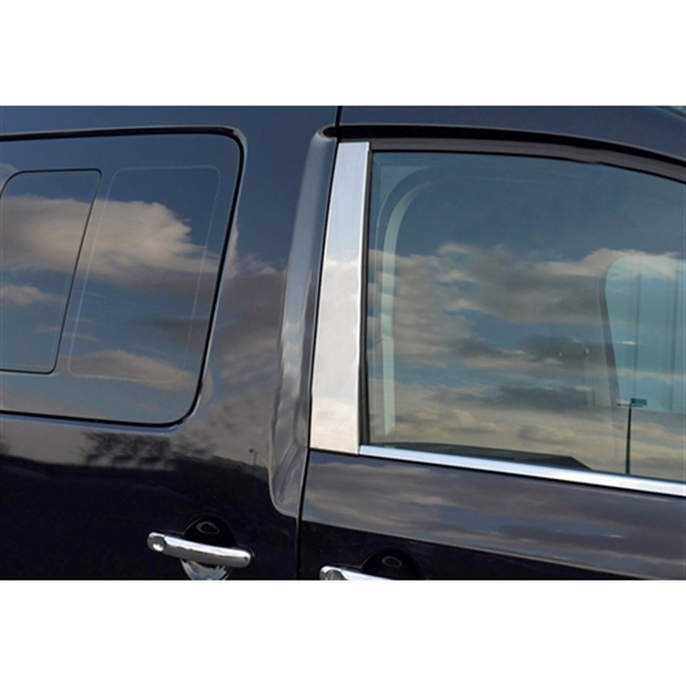 WOC Chrome VW Caddy Kapı Direği 2004-2014 2 Parça Paslanmaz Çelik