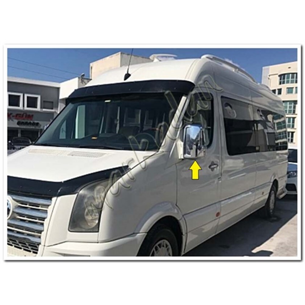 WOC Chrome VW Crafter Krom Ayna Kapağı 2006-2017 2 Parça Abs Krom