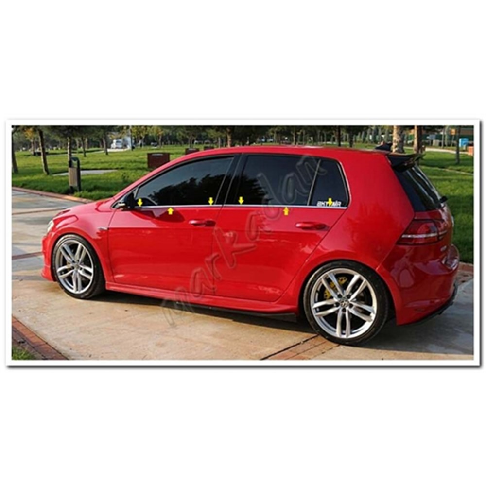 WOC Chrome VW Golf 7 Krom Cam Çıtası 2012-2020 4 Parça Paslanmaz Çelik