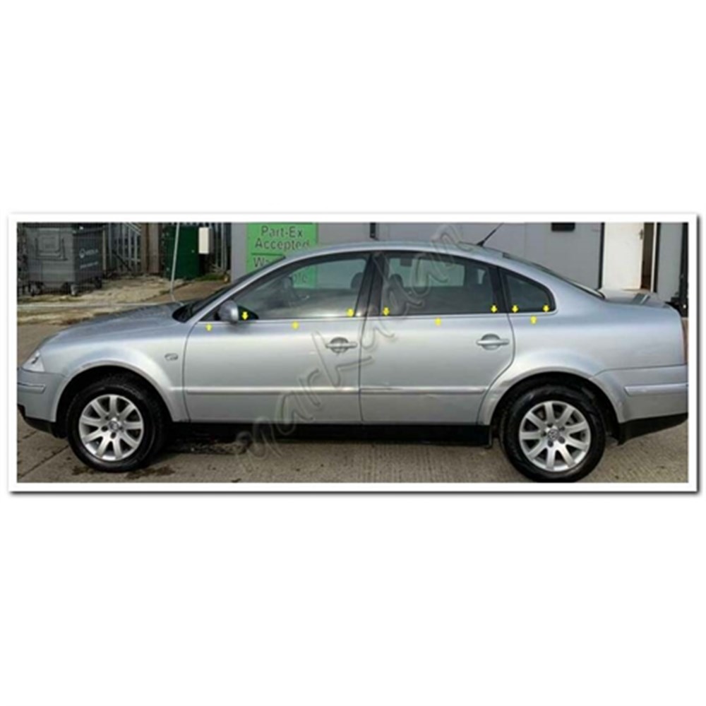 WOC Chrome VW Passat 3B Krom Cam Çıtası 1996-2005 6 Parça Paslanmaz Çelik