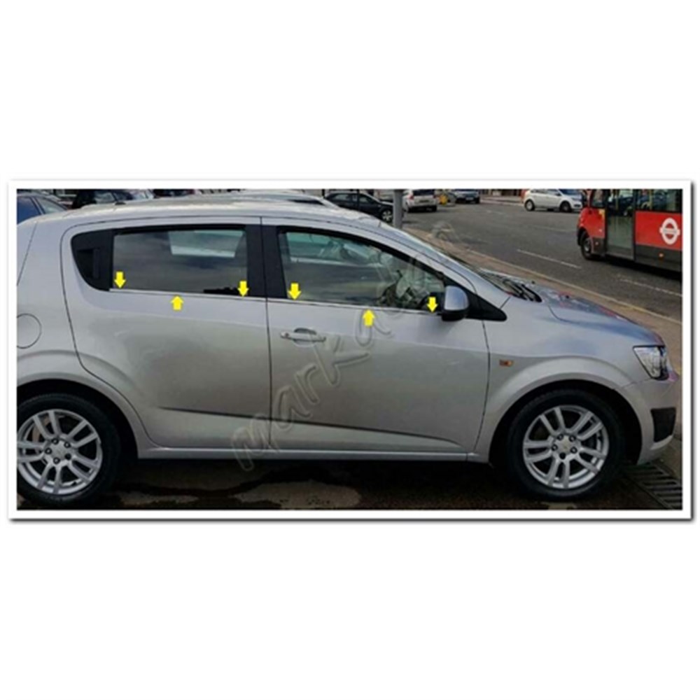 DB Chrome Chevrolet Aveo HB Cam Çıtası Nikelajı 2012-2020 4 Parça P.Çelik