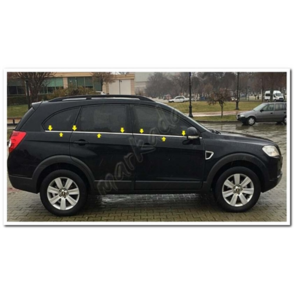 DB Chrome Chevrolet Captiva Cam Çıtası Nikelajı 2006-2018 6 Parça P.Çelik