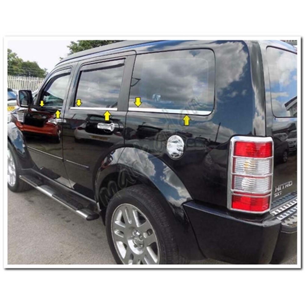 DB Chrome Dodge Nitro Cam Çıtası Nikelajı 2007-2012 6 Parça P.Çelik