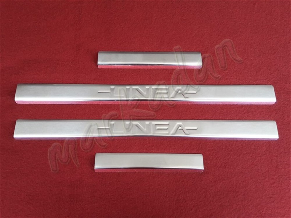 DB Chrome Fiat Linea Krom Kapı Eşiği 2006-2018 4 Parça P.Çelik