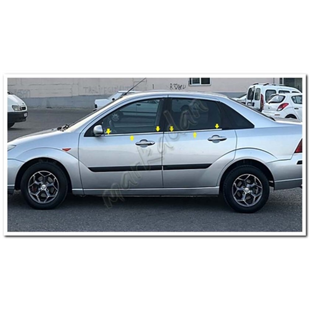 DB Chrome Ford Focus Sedan Cam Çıtası Nikelajı 1998-2005 4 Parça P.Çelik