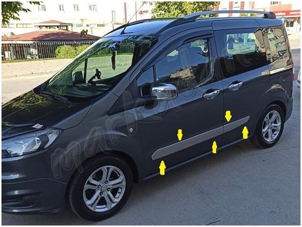 DB Chrome Ford Tourneo Courier Krom Yan Kapı Çıtası 2014-2023 4 Parça P.Çelik