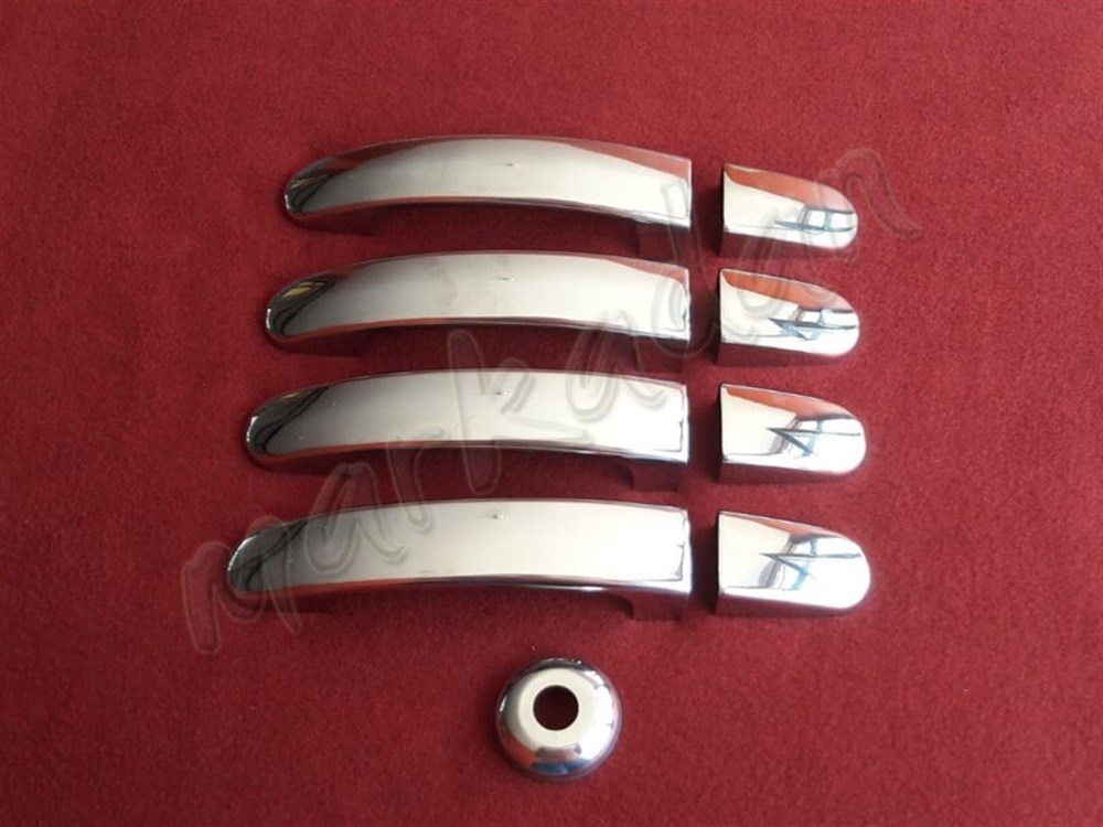 DB Chrome Ford Tourneo Custom Kapı Kolu Nikelajı 2012-2023 4 Kapı 9 Parça P.Çelik