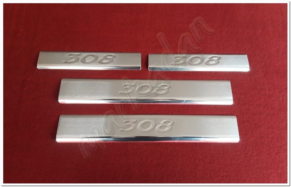 DB Chrome Peugeot 308 Krom Kapı Eşiği Baskı 2007-2013 4 Parça P.Çelik