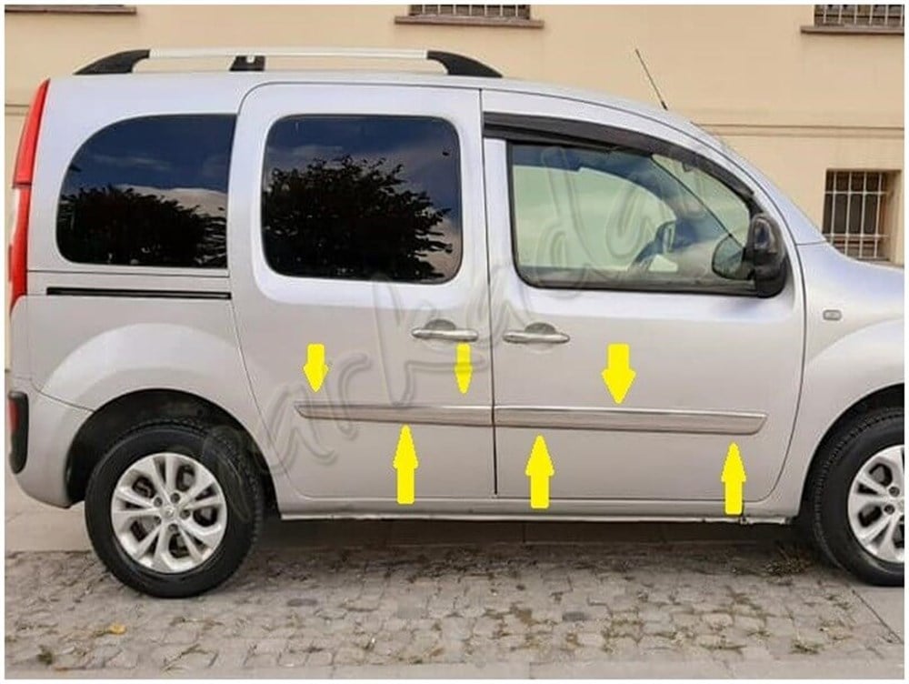 DB Chrome Renault Kangoo Krom Yan Kapı Çıtası 2008-2020 4 Parça P.Çelik