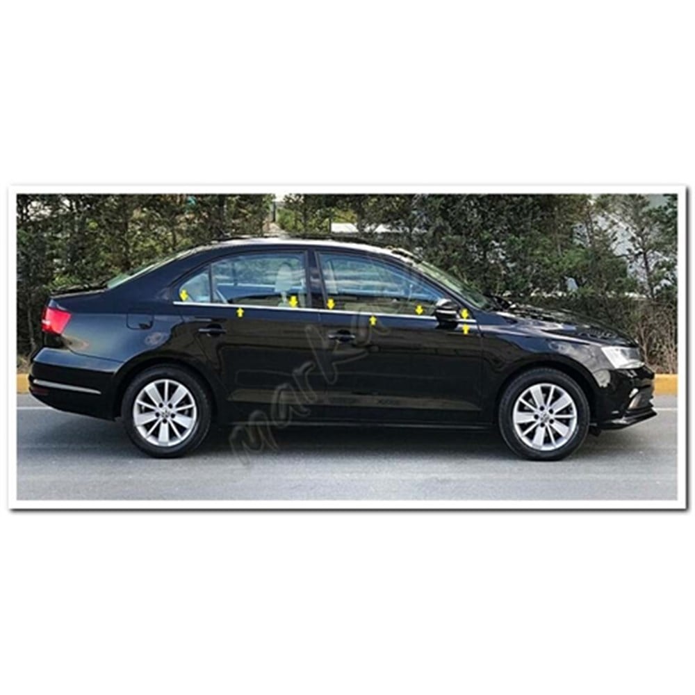 DB Chrome VW Jetta Cam Çıtası Nikelajı 2011-2017 6 Parça P.Çelik