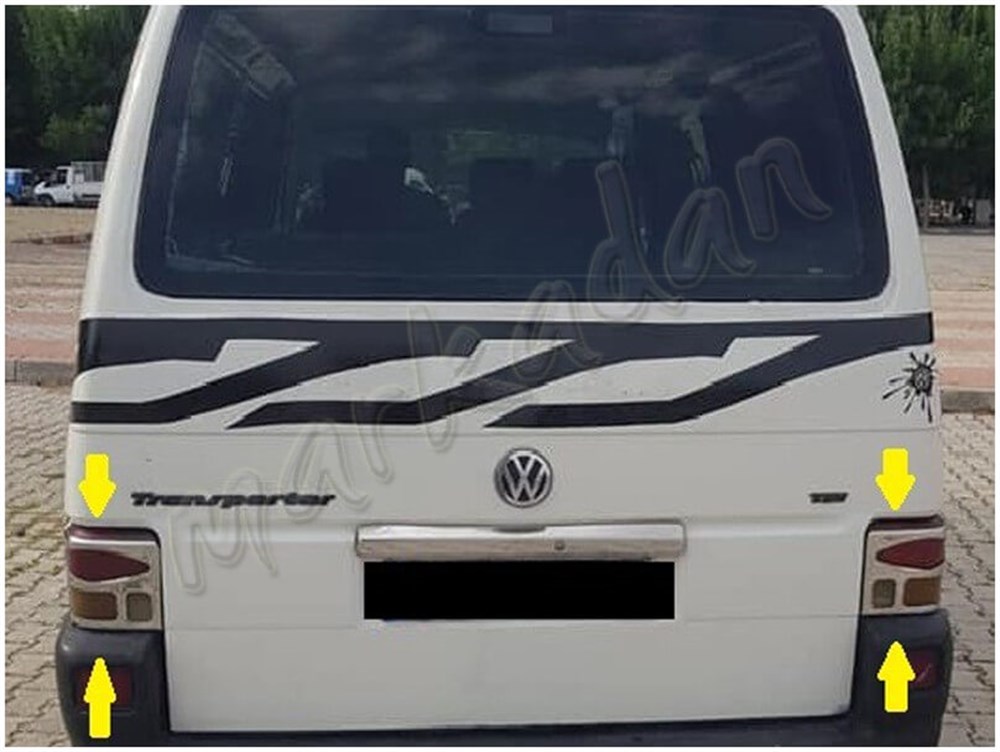 DB Chrome VW T4 Transporter Stop Çerçeve Nikelajı 1995-2003 2 Parça P.Çelik