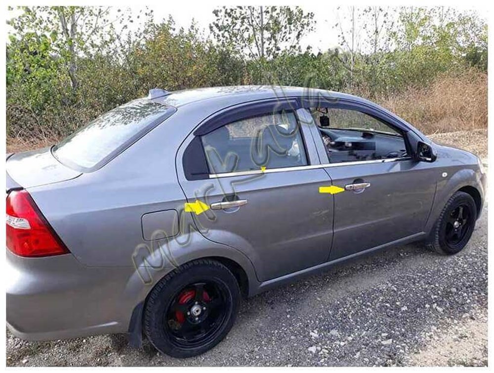 Markadan Chevrolet Aveo Sedan Krom Kapı Kolu 2012-2020 4 Kapı Paslanmaz Çelik