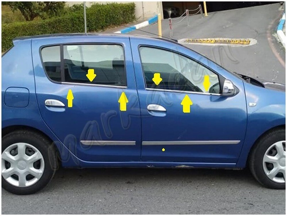 Markadan Dacia Sandero Krom Cam Çıtası 2012-2020 4 Parça Paslanmaz Çelik