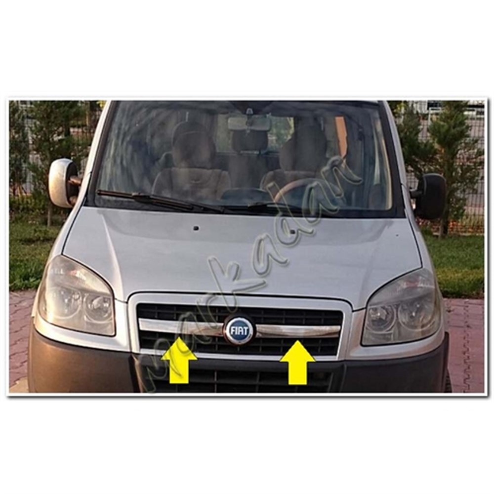 Markadan Fiat Doblo Krom Ön Panjur 2006-2012 2 Parça Paslanmaz Çelik