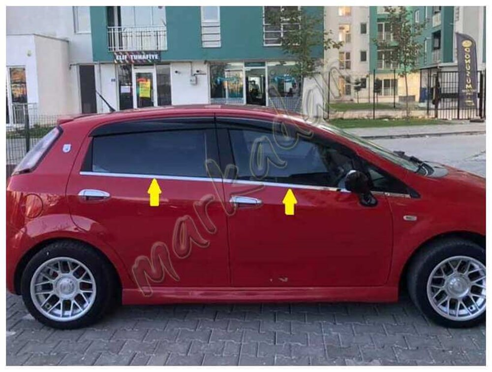 Markadan Fiat Grande Punto Krom Cam Çıtası 2006-2017 6 Parça Paslanmaz Çelik