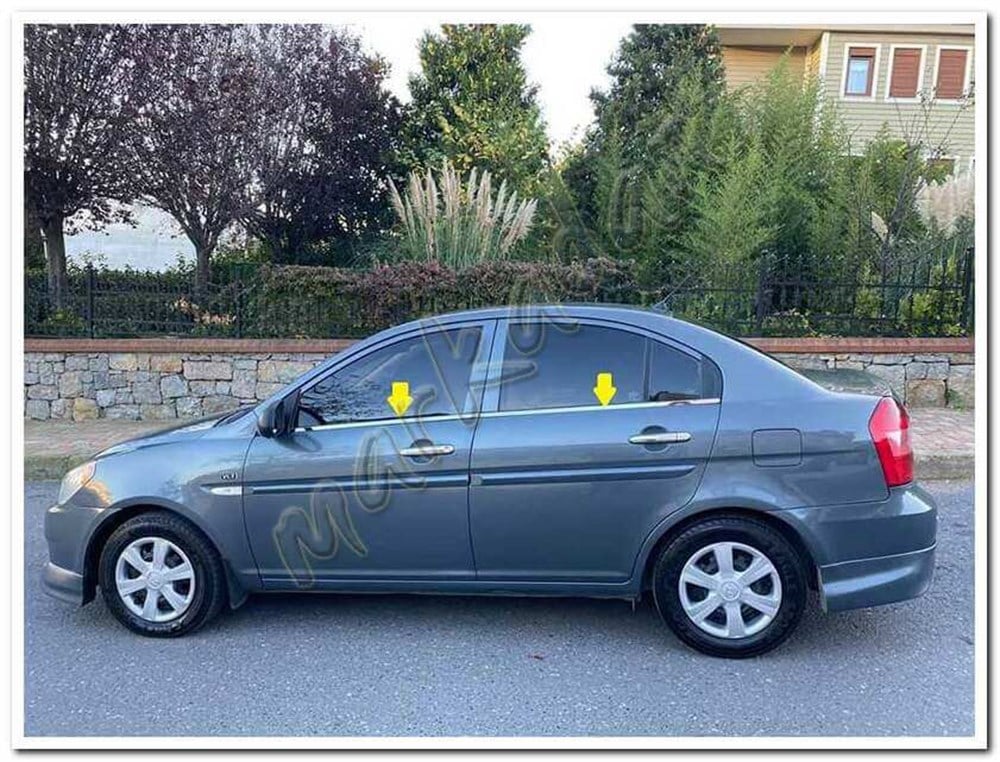 Markadan Hyundai Accent Era Krom Cam Çıtası 2005-2011 4 Parça Paslanmaz Çelik