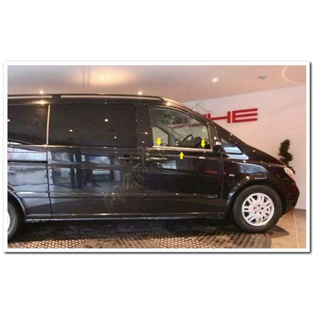 Markadan Mercedes Viano Krom Cam Çıtası 2004-2014 2 Parça Paslanmaz Çelik