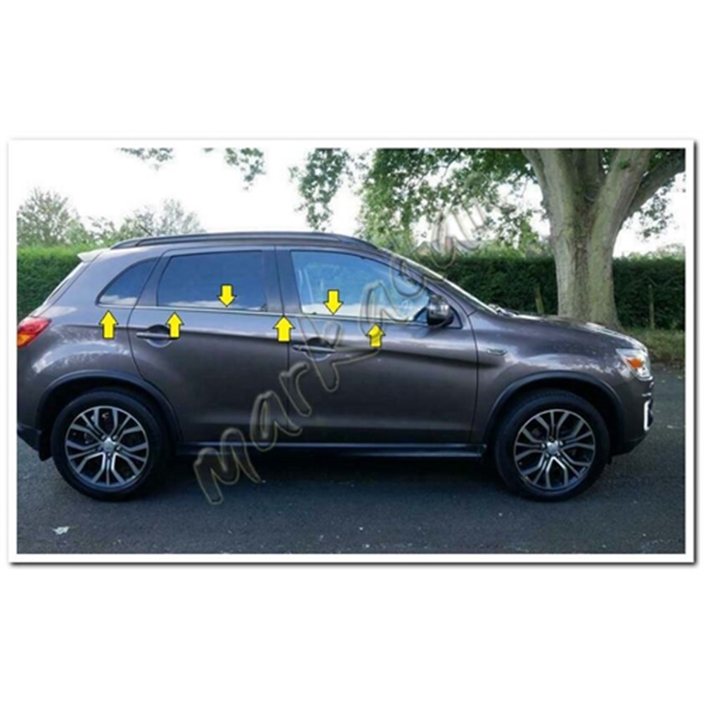 Markadan Mitsubishi ASX Krom Cam Çıtası 2011-2019 6 Parça Paslanmaz Çelik