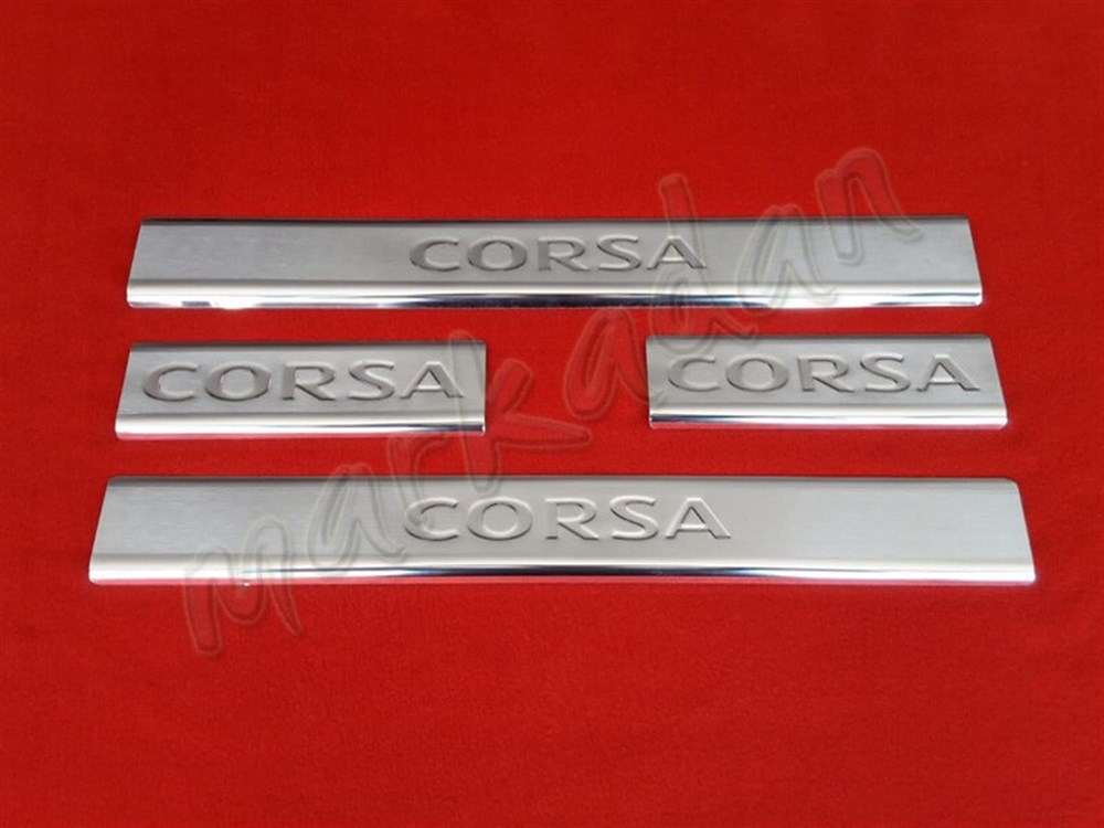 Markadan Opel Corsa D Kapı Eşiği 2006-2015 4 Parça Paslanmaz Çelik
