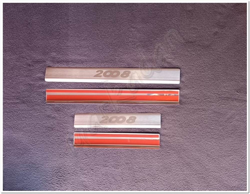 Markadan Peugeot 2008 Krom Kapı Eşiği Lazer 2020 Sonrası 4 Parça Paslanmaz Çelik