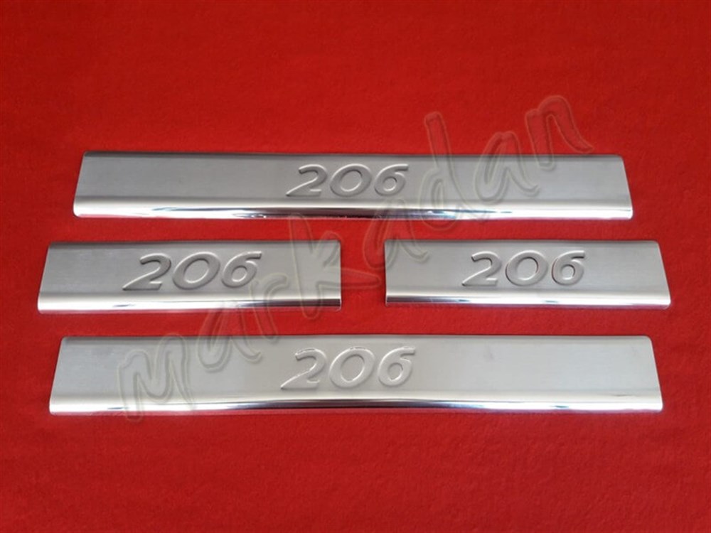 Markadan Peugeot 206 Kapı Eşiği 1998-2012 4 Parça Paslanmaz Çelik