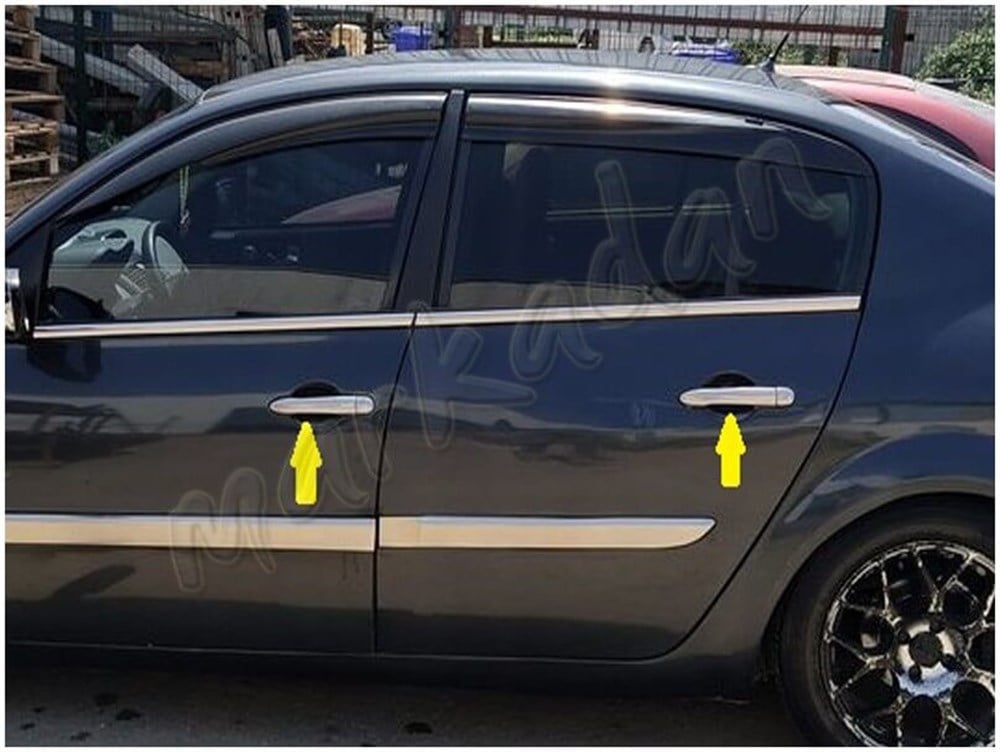 Markadan Renault Megane 2 Sedan Krom Yan Kapı Çıtası 2004-2010 4 Parça Paslanmaz Çelik