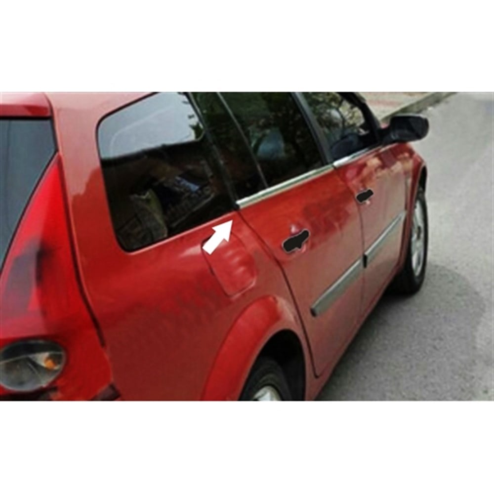 Markadan Renault Megane 2 SW Krom Cam Çıtası 2004-2010 4 Parça Paslanmaz Çelik