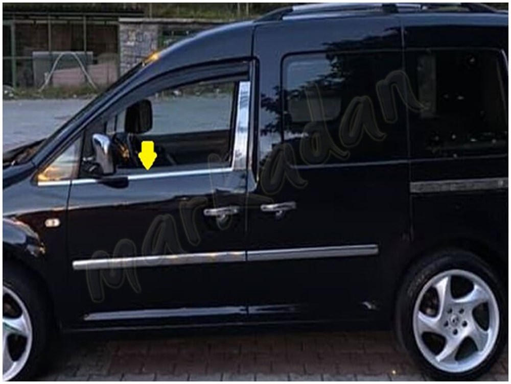 Markadan VW Caddy Krom Cam Çıtası 2004-2014 4 Parça Paslanmaz Çelik