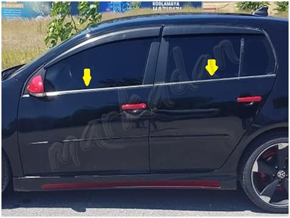 Markadan VW Golf 5 Krom Cam Çıtası 2004-2009 4 Parça Paslanmaz Çelik