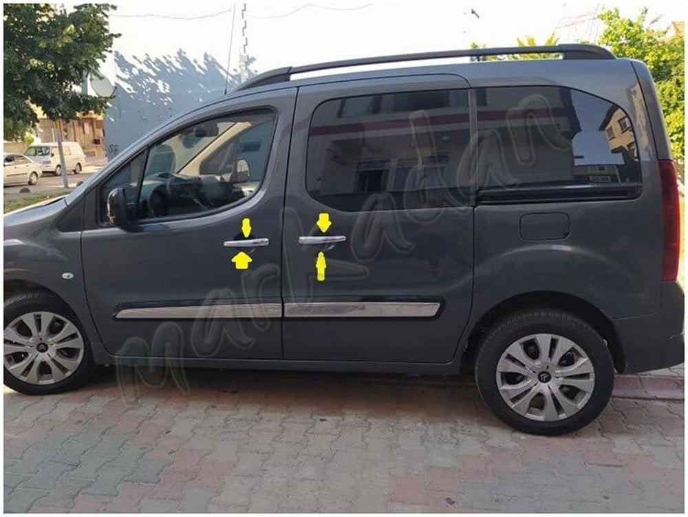 WOC Chrome Citroen Berlingo Krom Kapı Kolu 2008-2018 4 Kapı Paslanmaz Çelik
