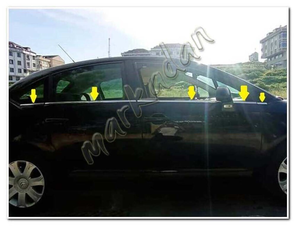 WOC Chrome Citroen C4 HB Krom Cam Çıtası 2004-2010 8 Parça Paslanmaz Çelik