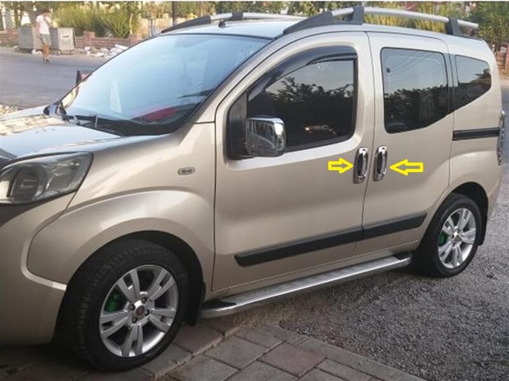 WOC Chrome Fiat Fiorino Krom Kapı Kolu 2008 Sonrası 4 Kapı 8 Parça Paslanmaz Çelik