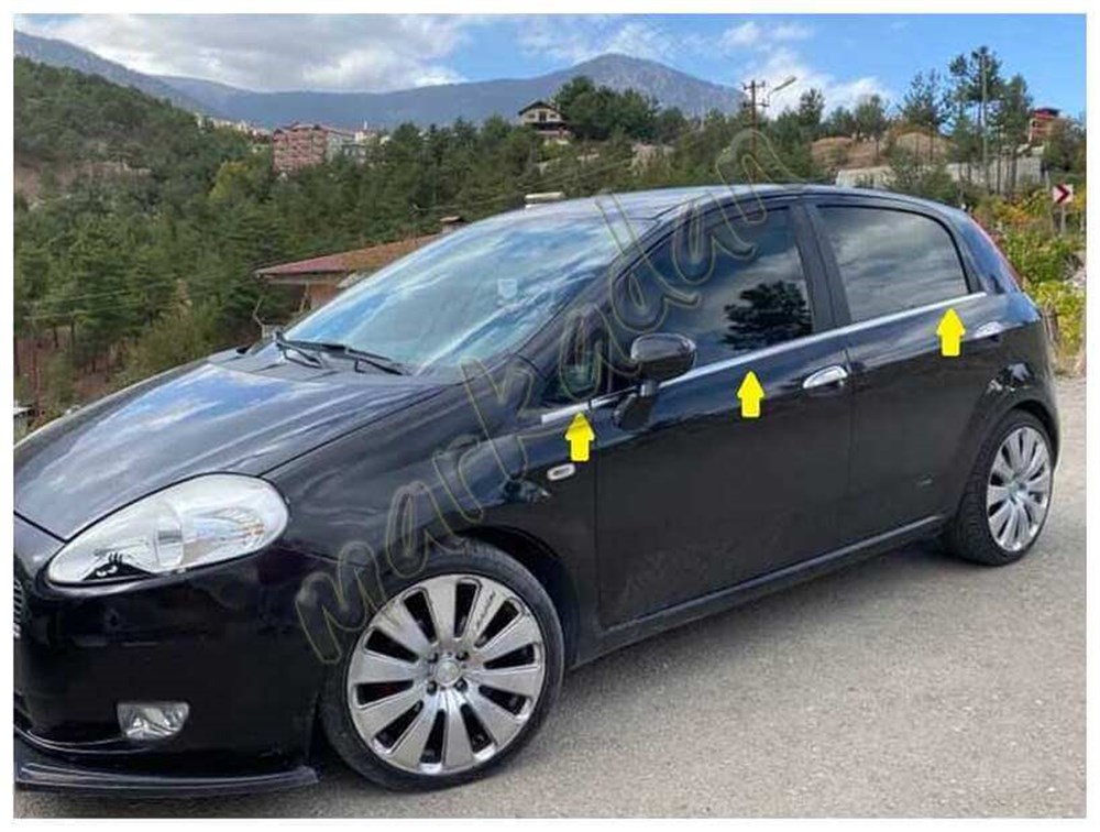 WOC Chrome Fiat Grande Punto Krom Cam Çıtası 2006-2017 6 Parça Paslanmaz Çelik
