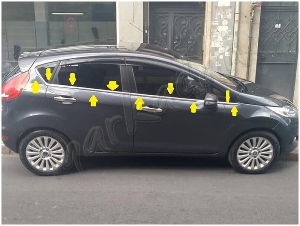 WOC Chrome Ford Fiesta Krom Cam Çıtası 2009-2017 8 Parça Paslanmaz Çelik