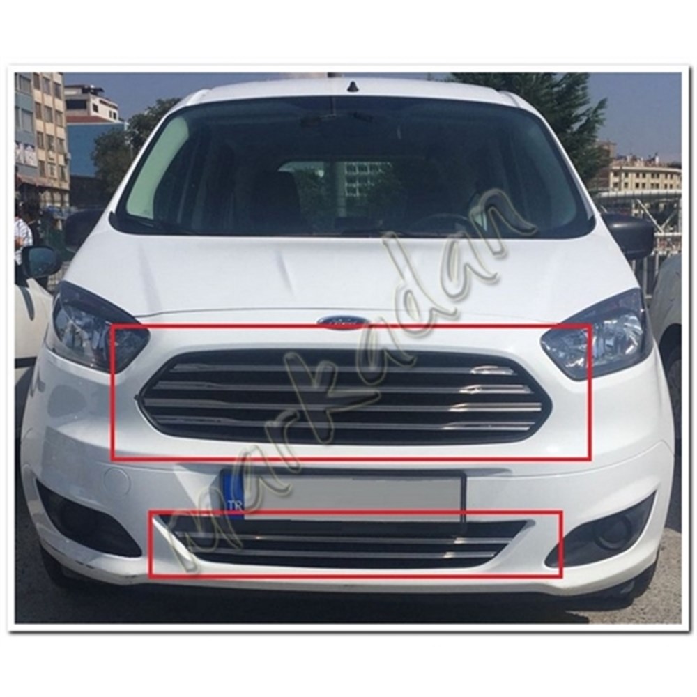 WOC Chrome Ford Tourneo Courier Krom Ön Panjur 2014-2017 Set 6 Parça Paslanmaz Çelik
