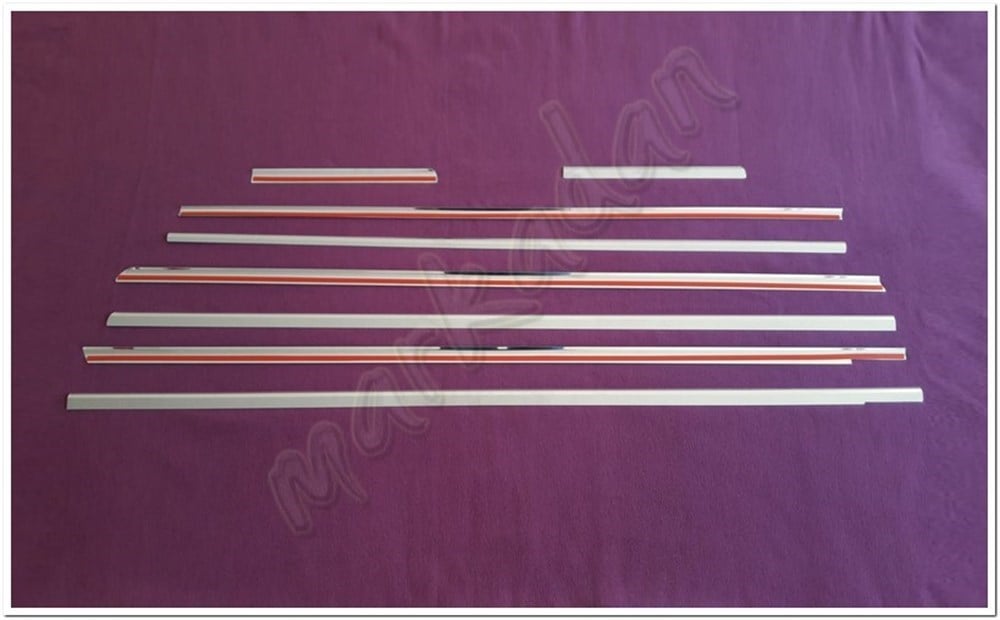 WOC Chrome Mercedes Viano W639 Extra Uzun Şasi Krom Cam Çıtası 2004-2014 8 Parça Paslanmaz Çelik