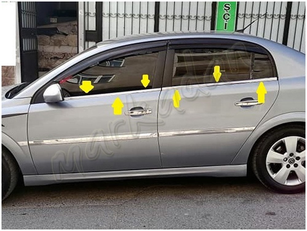 WOC Chrome Opel Vectra C Krom Cam Çıtası 2002-2009 4 Parça Paslanmaz Çelik