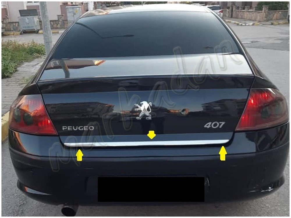 WOC Chrome Peugeot 407 Krom Bagaj Alt Çıta 2004-2010 Paslanmaz Çelik