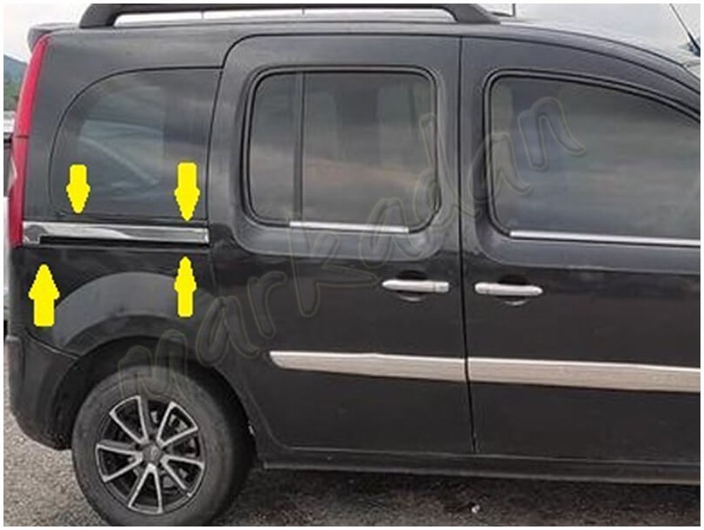 WOC Chrome Renault Kangoo Krom Sürgülü Kapı Çıtası 2008-2020 2 Parça Paslanmaz Çelik