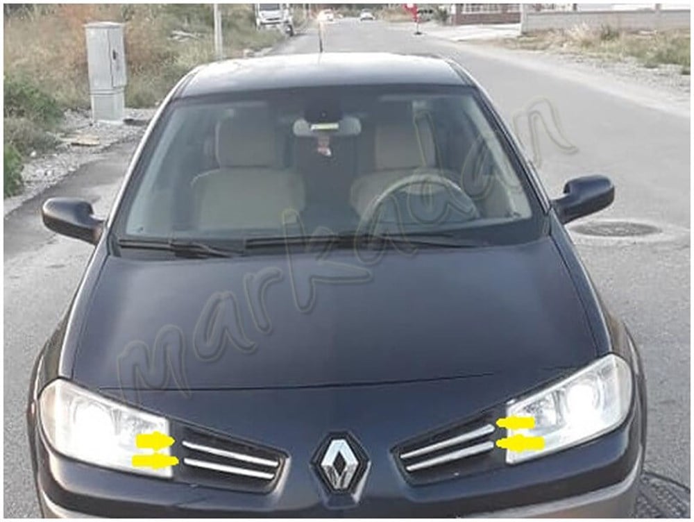WOC Chrome Renault Megane 2 Krom Ön Panjur 2006-2010 4 Parça Paslanmaz Çelik